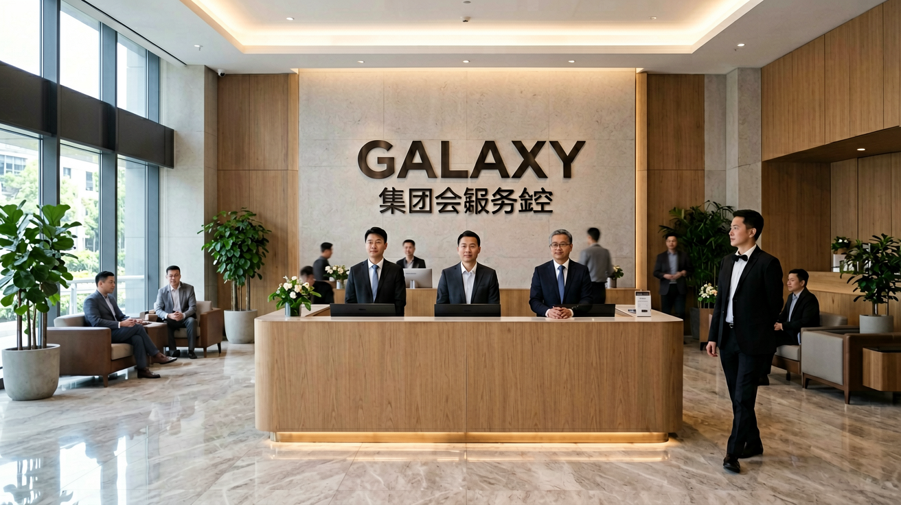 银河集团企业接待大厅，展现品牌专业形象